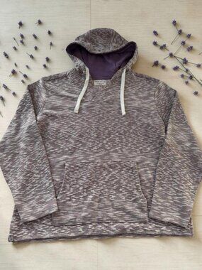 Hang Ten Women's XL Space Dye Poncho Hoodie Purple White Kangaroo Pocket